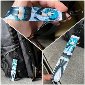 Handmade Anime Miku Hatsune Vocaloid Wristlet Lanyard Keychain